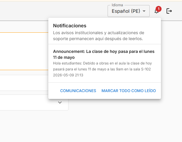 Escuelas360 family-facing communication inbox